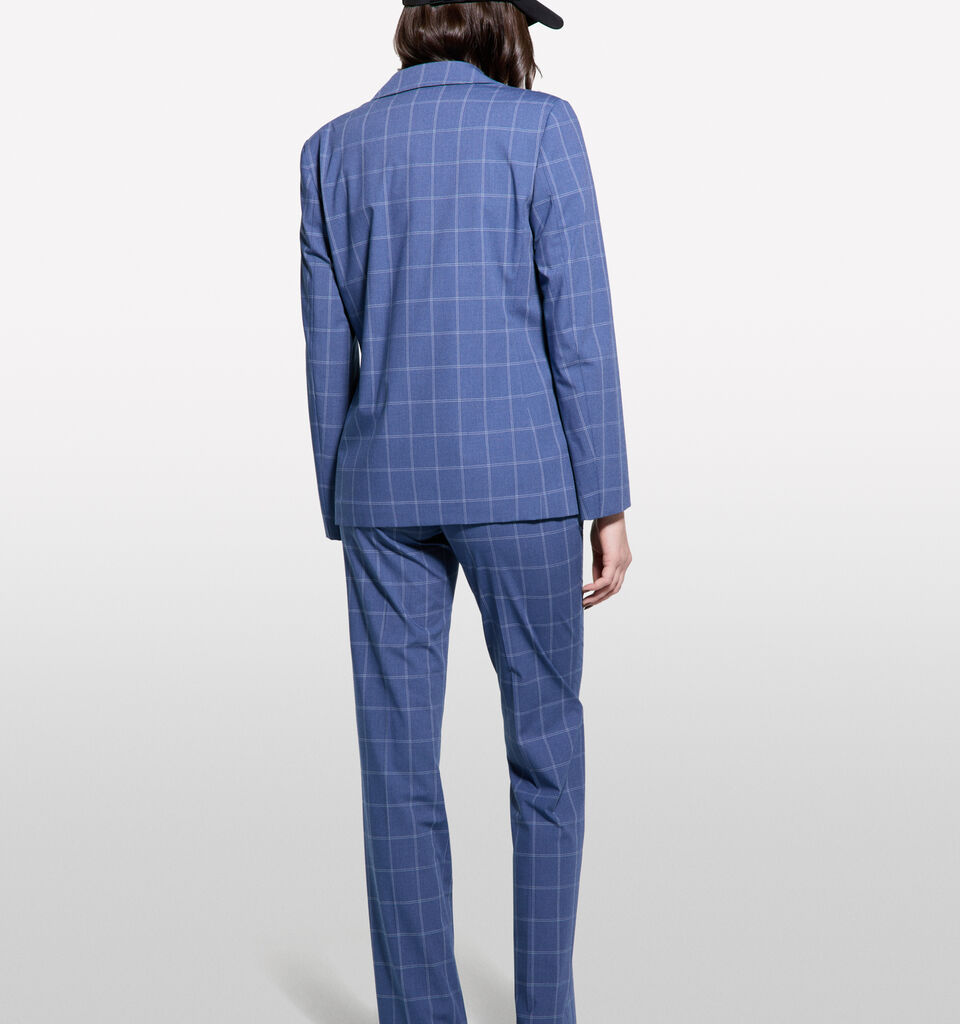 Pantaloni a quadri - pantaloni regular da donna - Blu | Sisley image number 3